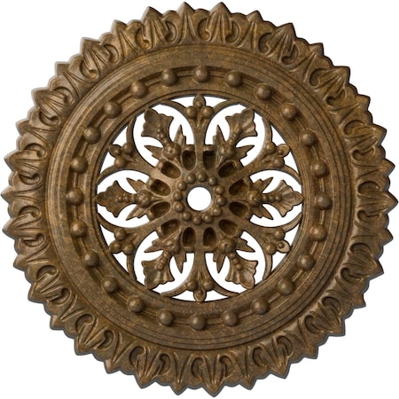 Ekena Millwork Sellek Ceiling Medallion (Fits Canopies up to 1 1/8"), 18 1/2"OD x 7/8"ID x 1 1/2"P, Rubbed Bronze CM18SKRZS
